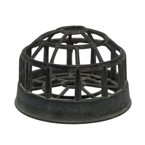 Vintage Gray Metal Flower Frog 3 1/2” Cage Design - Picture 2 of 10